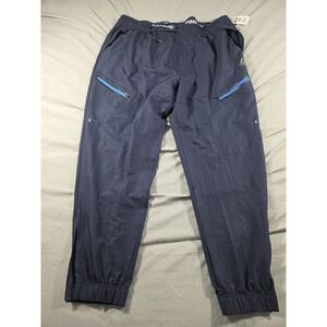 Reebok Performance Jogger Mens Navy Blue Size 3XL Tapered Slim Fit Ankle Zip NEW